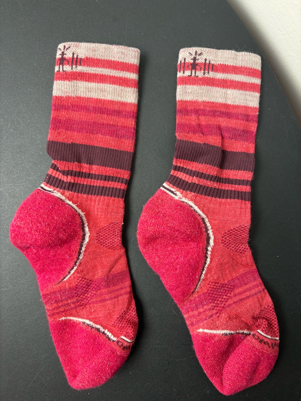Smartwool Women's Red Striped Cushion Crew Socks